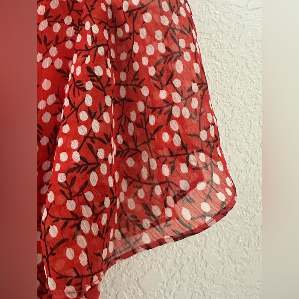 Sugarlips anthropology Red floral Mini Dress women size medium - Picture 8 of 10